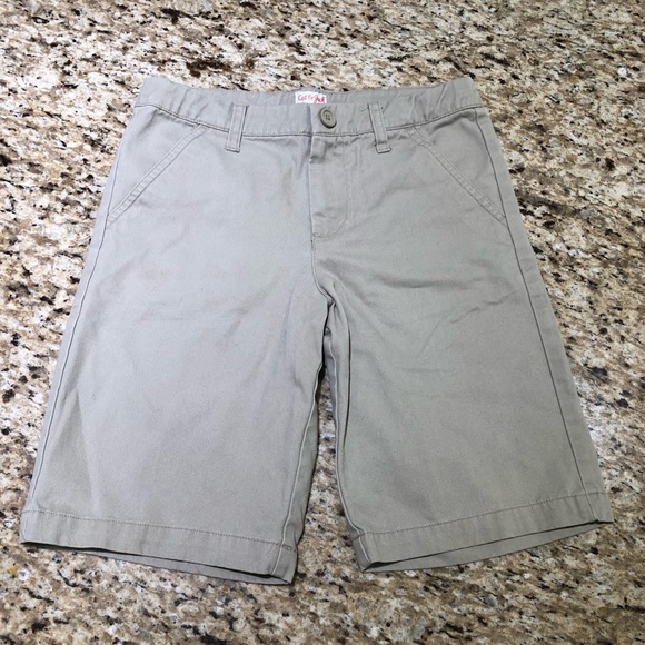 Cat & Jack Khaki Uniform Shorts (2 Pair) 14 - Picture 2 of 5